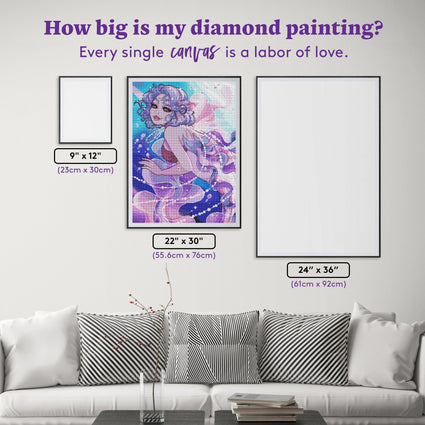 Diamond Painting Galatea 22" x 30" (55.6cm x 76cm) / Round with 50 Colors including 2 ABs and 3 Fairy Dust Diamonds / 55,752