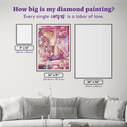 Diamond Painting Gamer Room 22" x 31" (55.6cm x 78.7cm) / Round With 86 Colors Including 3 ABs and 1 Fairy Dust Diamond / 57,772
