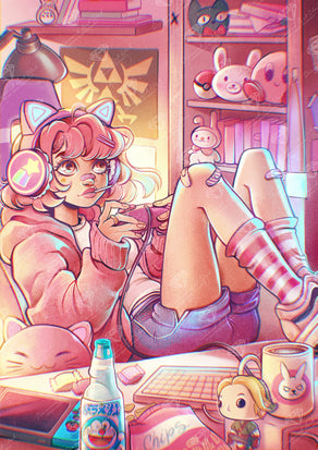 Diamond Painting Gamer Room 22" x 31" (55.6cm x 78.7cm) / Round With 86 Colors Including 3 ABs and 1 Fairy Dust Diamond / 57,772