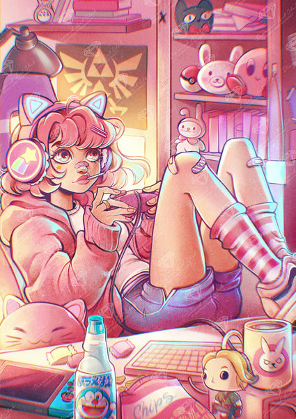 Diamond Painting Gamer Room 22" x 31" (55.6cm x 78.7cm) / Round With 86 Colors Including 3 ABs and 1 Fairy Dust Diamond / 57,772