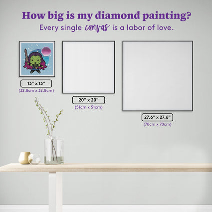 Diamond Painting Gamora™ 13" x 13" (32.8cm x 32.8cm) / Round with 25 Colors including 2 ABs and 1 Electro Diamonds and 2 Fairy Dust Diamonds / 13,689