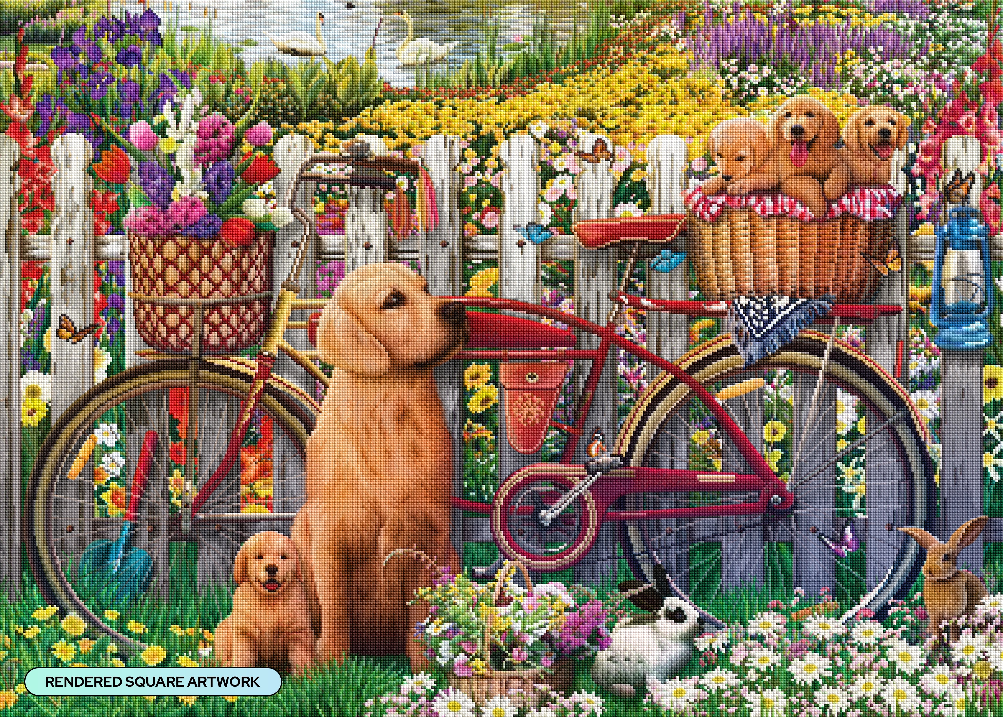 Garden Dogs and Bike – Diamond Art Club