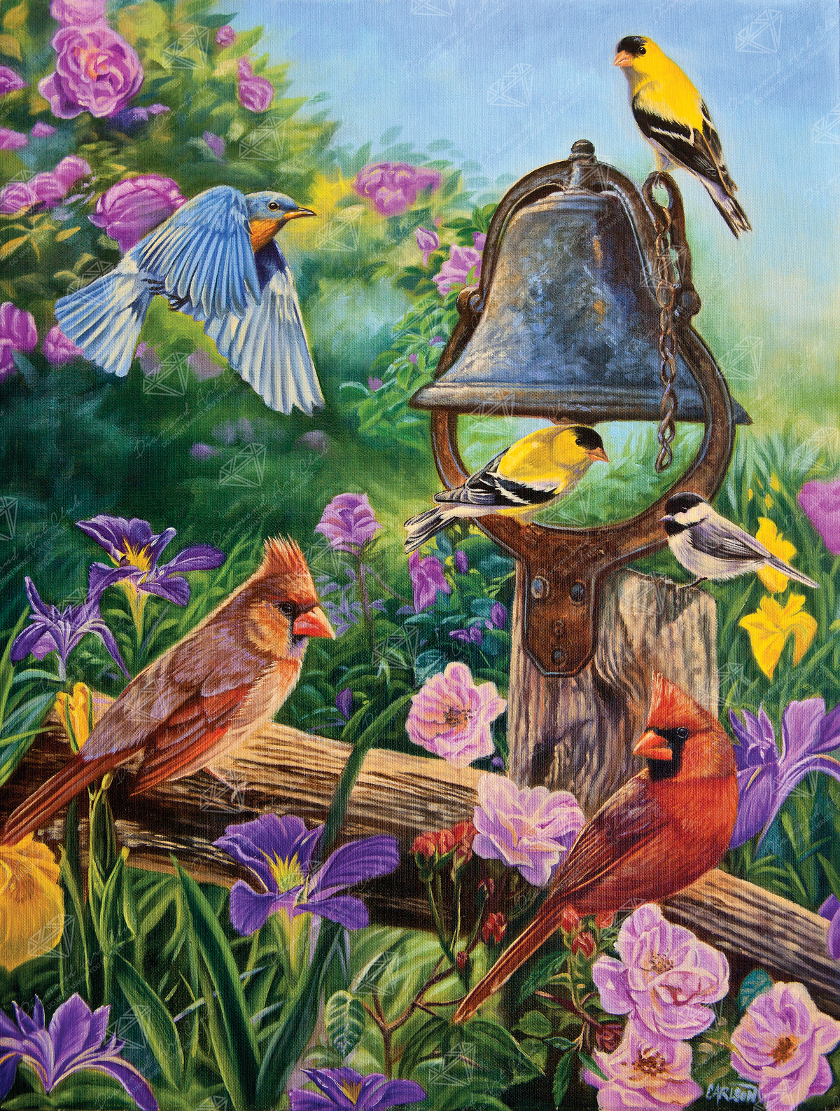 Diamond Painting Garden Melodies 22" x 29" (55.8cm x 73.7cm) / Square with 64 Colors including 2 ABs and 4 Fairy Dust Diamonds / 66,304