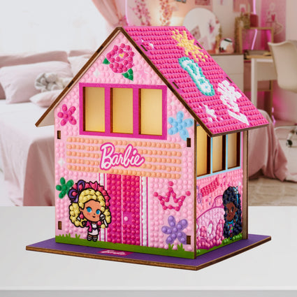Diamond Painting Gem House - Barbie’s Villa 5.5" x 4.1" x 3.1" (14 x 10.5 x 8cm) / Round with 24 Colors / 2,590