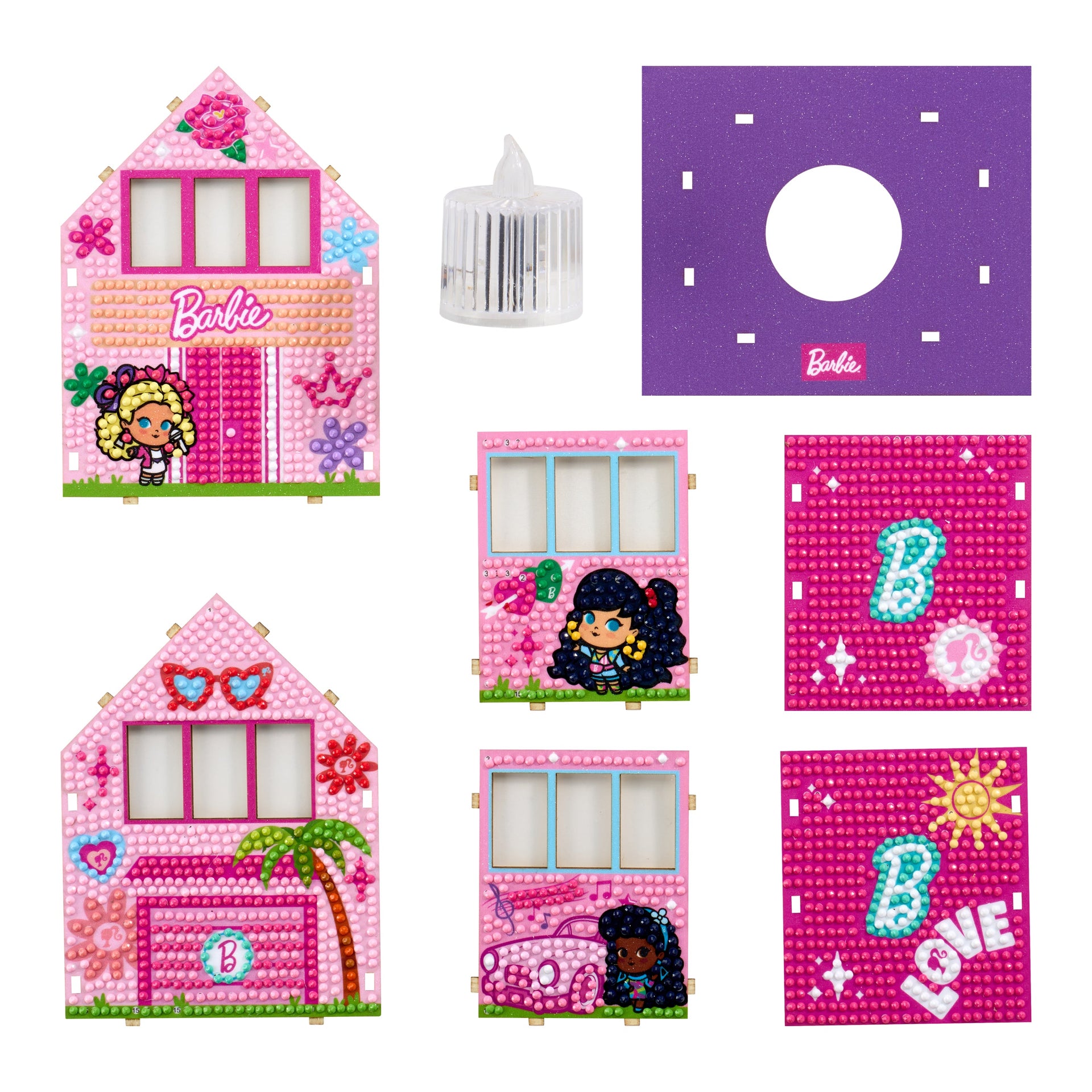 Diamond Painting Gem House - Barbie’s Villa 5.5" x 4.1" x 3.1" (14 x 10.5 x 8cm) / Round with 24 Colors / 2,590