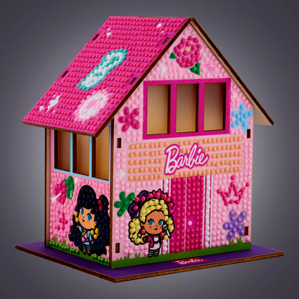 Diamond Painting Gem House - Barbie’s Villa 5.5" x 4.1" x 3.1" (14 x 10.5 x 8cm) / Round with 24 Colors / 2,590
