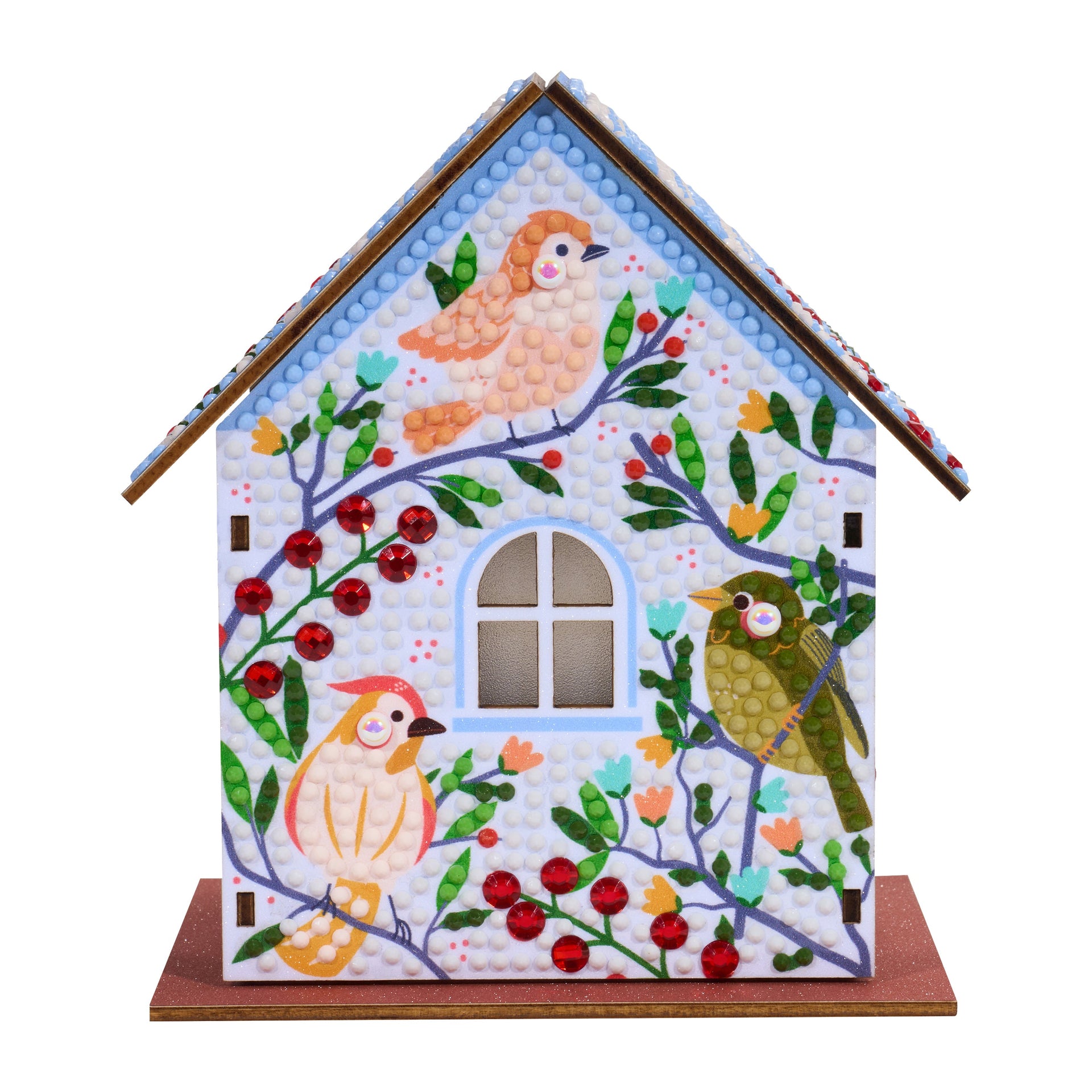 Diamond Painting Gem House - Birdie Love 5.5" x 4.1" x 3.1" (14 x 10.5 x 8cm) / Round with 16 colors including 2 Special Diamonds / 2,256