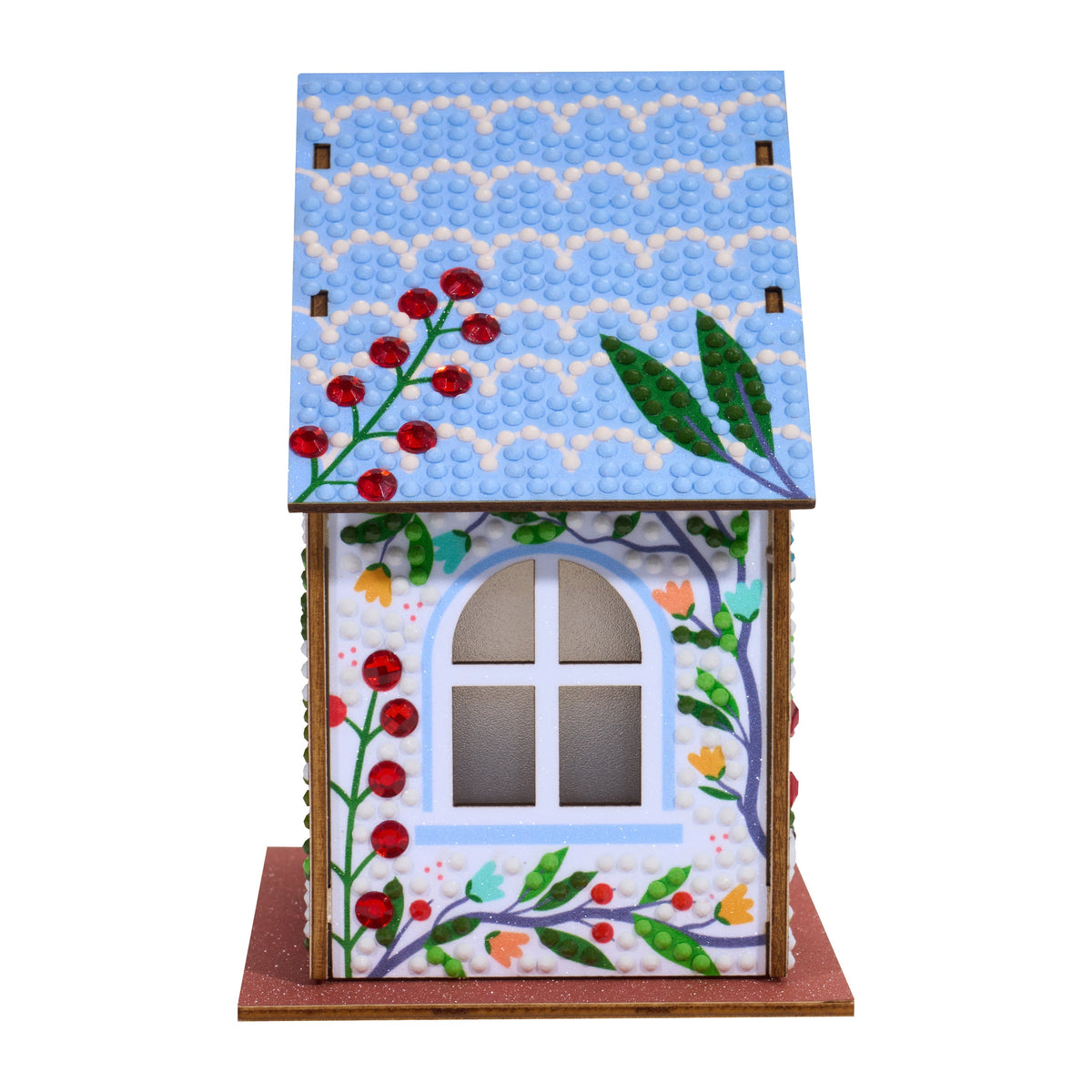 Diamond Painting Gem House - Birdie Love 5.5" x 4.1" x 3.1" (14 x 10.5 x 8cm) / Round with 16 colors including 2 Special Diamonds / 2,256