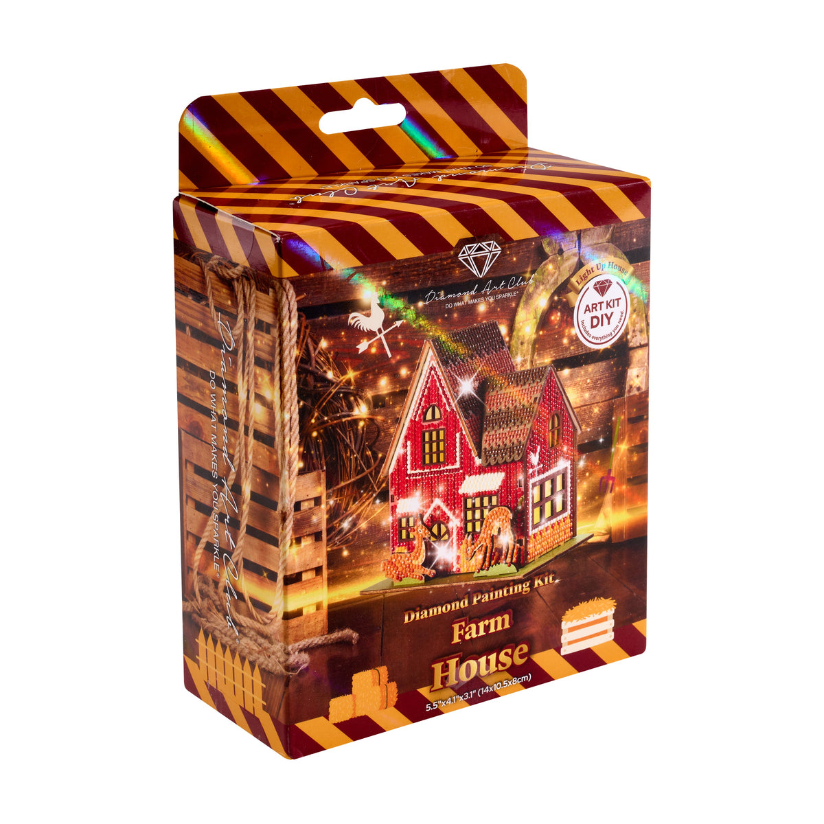 Diamond Painting Gem House - Farm House 5.5" x 4.1" x 3.1" (14cm x 10.5cm x 8cm) / Round with 26 Colors / 4,989