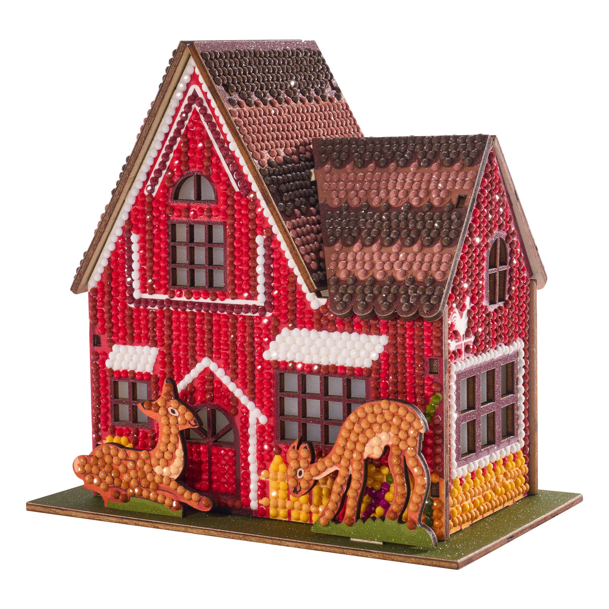 Diamond Painting Gem House - Farm House 5.5" x 4.1" x 3.1" (14cm x 10.5cm x 8cm) / Round with 26 Colors / 4,989