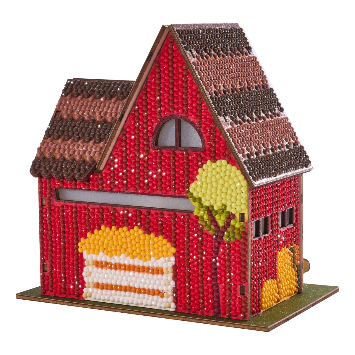 Diamond Painting Gem House - Farm House 5.5" x 4.1" x 3.1" (14cm x 10.5cm x 8cm) / Round with 26 Colors / 4,989