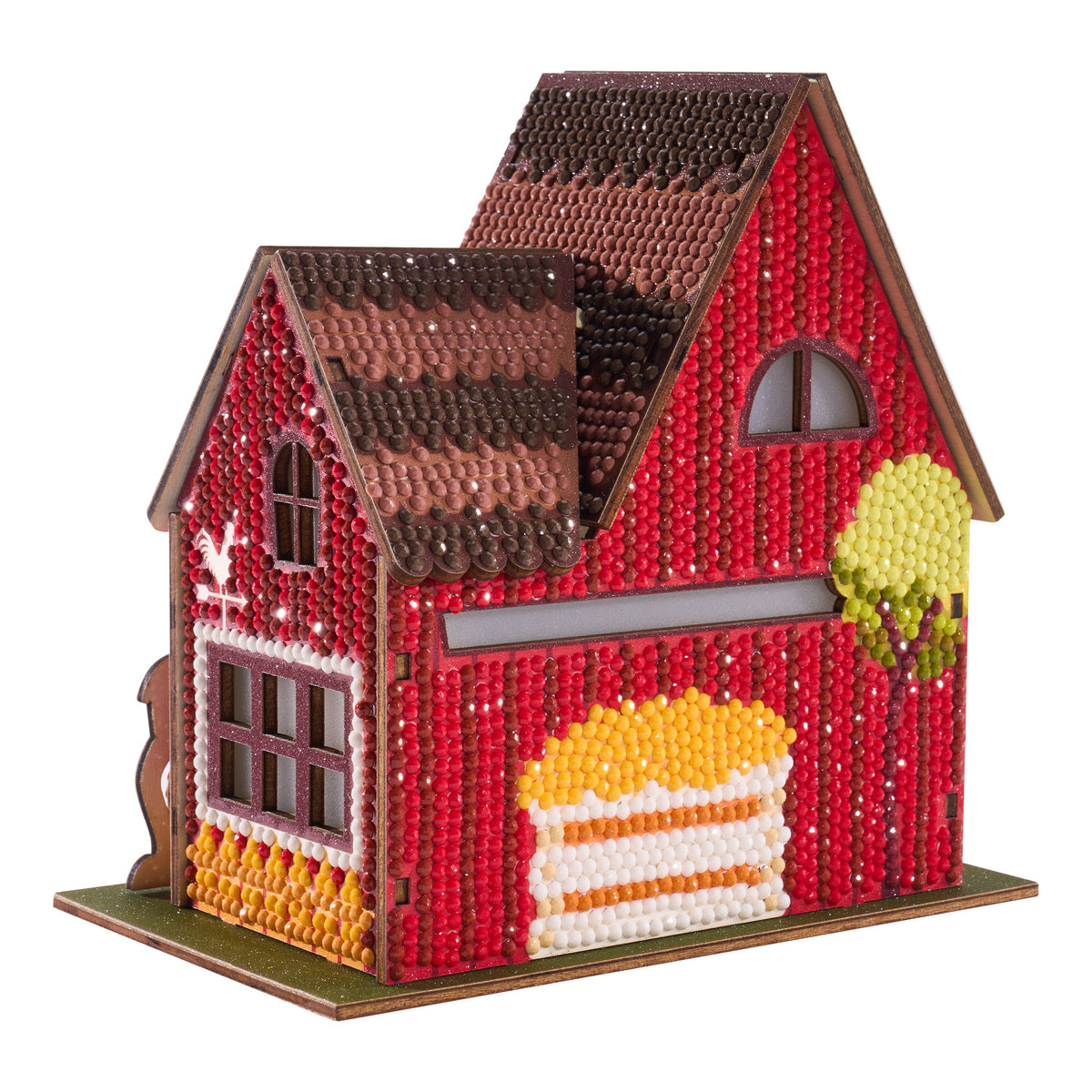 Diamond Painting Gem House - Farm House 5.5" x 4.1" x 3.1" (14cm x 10.5cm x 8cm) / Round with 26 Colors / 4,989