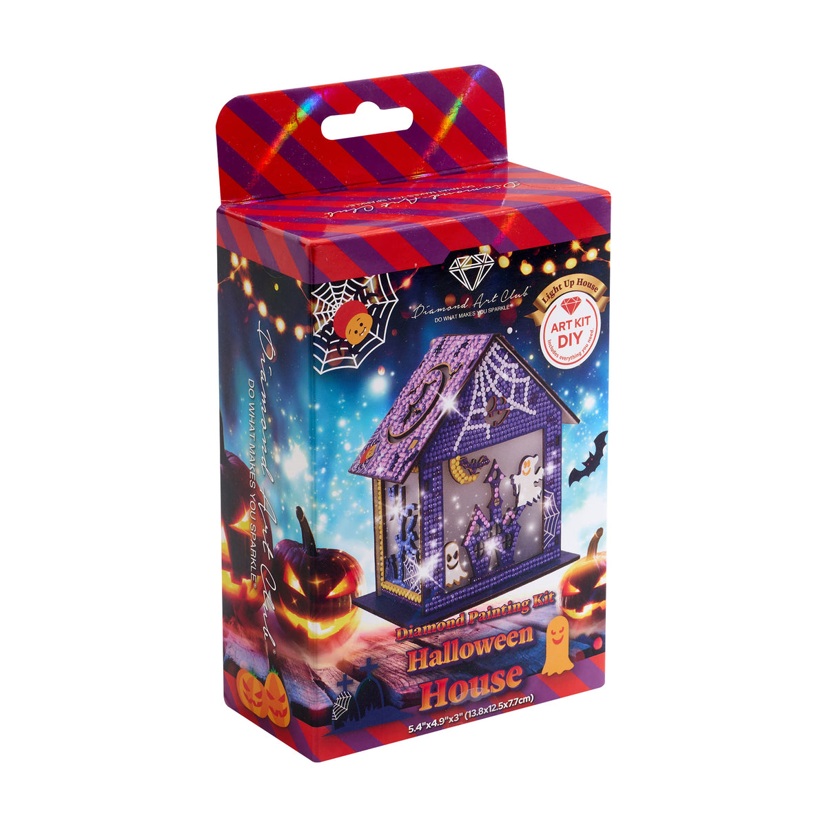Diamond Painting Gem House - Halloween House 5.4" x 4.9" x 3" (13.8cm x 12.5cm x 7.7cm) / Round with 10 colors / 3,461