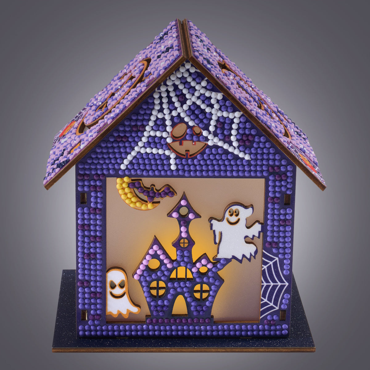 Diamond Painting Gem House - Halloween House 5.4" x 4.9" x 3" (13.8cm x 12.5cm x 7.7cm) / Round with 10 colors / 3,461