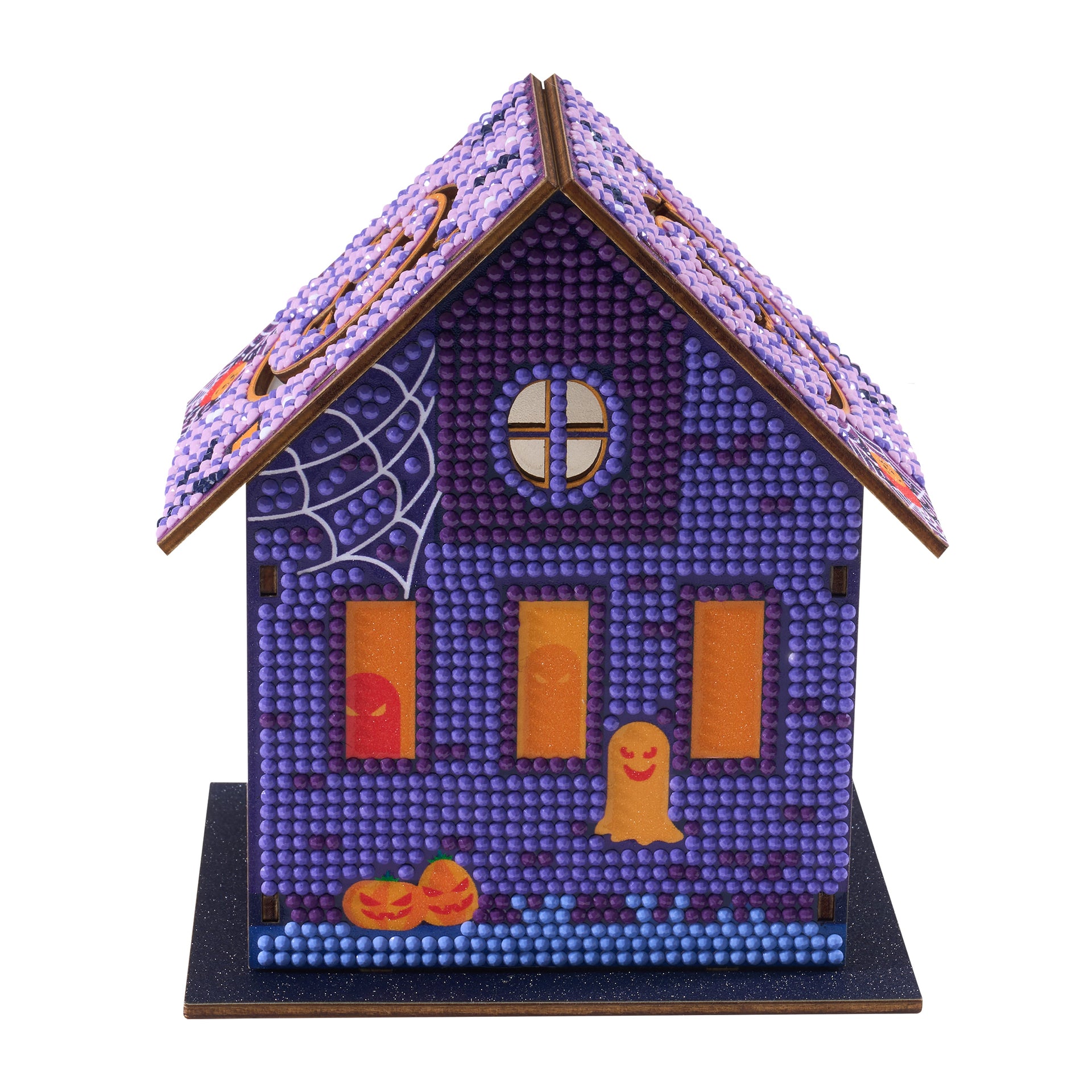 Diamond Painting Gem House - Halloween House 5.4" x 4.9" x 3" (13.8cm x 12.5cm x 7.7cm) / Round with 10 colors / 3,461