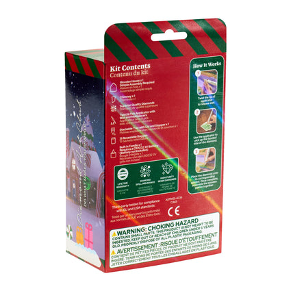 Diamond Painting Gem House - Santa's Workshop 5.5" x 4.1" x 3.1" (14 x 10.5 x 8cm) / Round with 28 Colors including 1 AB and 3 Iridescent Diamonds and 2 Fairy Dust Diamonds / 2,830