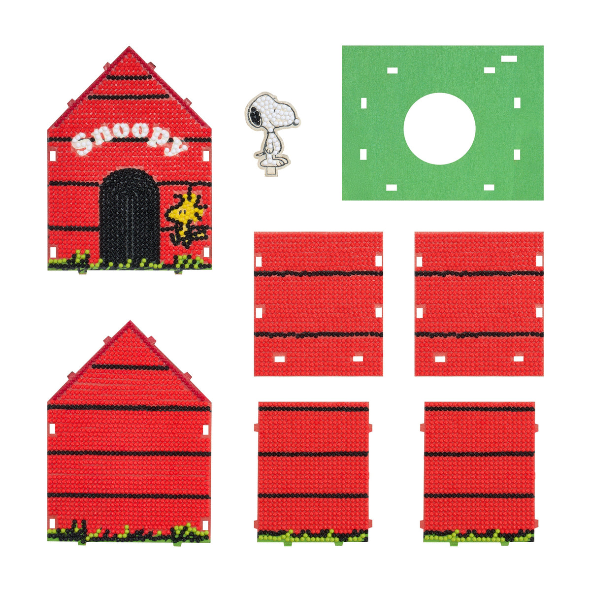 Diamond Painting Gem House - Snoopy™ 5.5" x 4.1" x 3.1" (14 x 10.5 x 8cm) / Round with 6 colors / 5,774