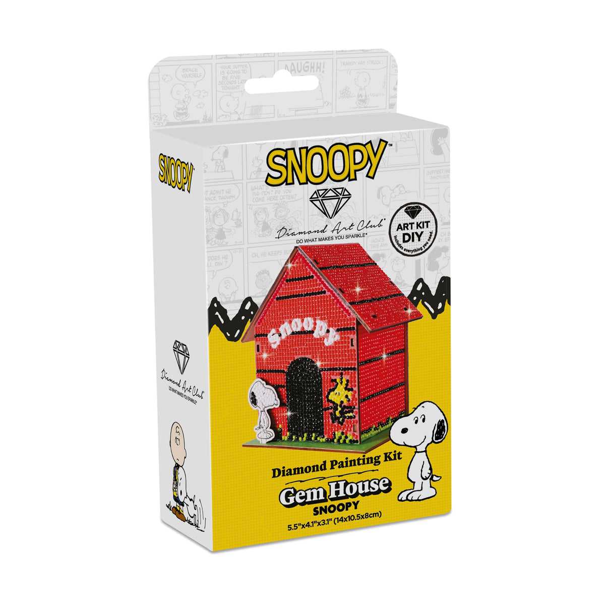 Diamond Painting Gem House - Snoopy™ 5.5" x 4.1" x 3.1" (14 x 10.5 x 8cm) / Round with 6 colors / 5,774