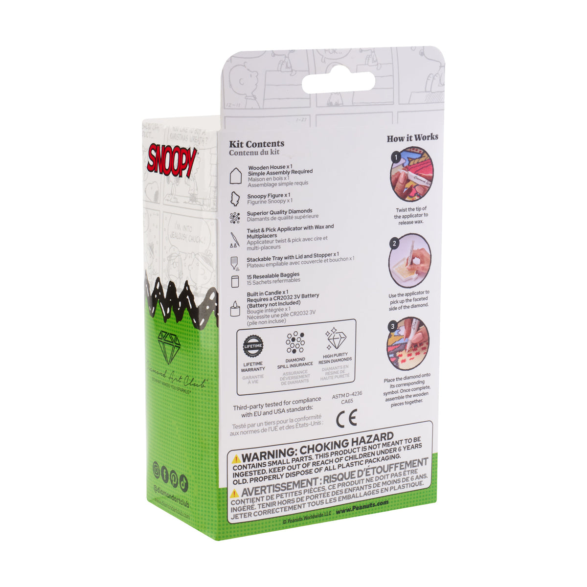 Diamond Painting Gem House - The Peanuts™ Holiday 5.4" x 4.9" x 3" (13.8 x 12.5 x 7.7cm) / Round with 13 colors including 1 AB and 4 Iridescent Diamonds and 4 Fairy Dust Diamonds / 2,965