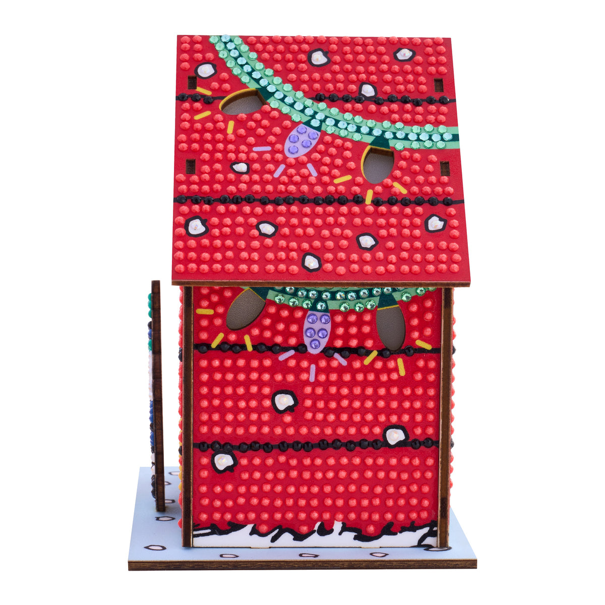 Diamond Painting Gem House - The Peanuts™ Holiday 5.4" x 4.9" x 3" (13.8 x 12.5 x 7.7cm) / Round with 13 colors including 1 AB and 4 Iridescent Diamonds and 4 Fairy Dust Diamonds / 2,965