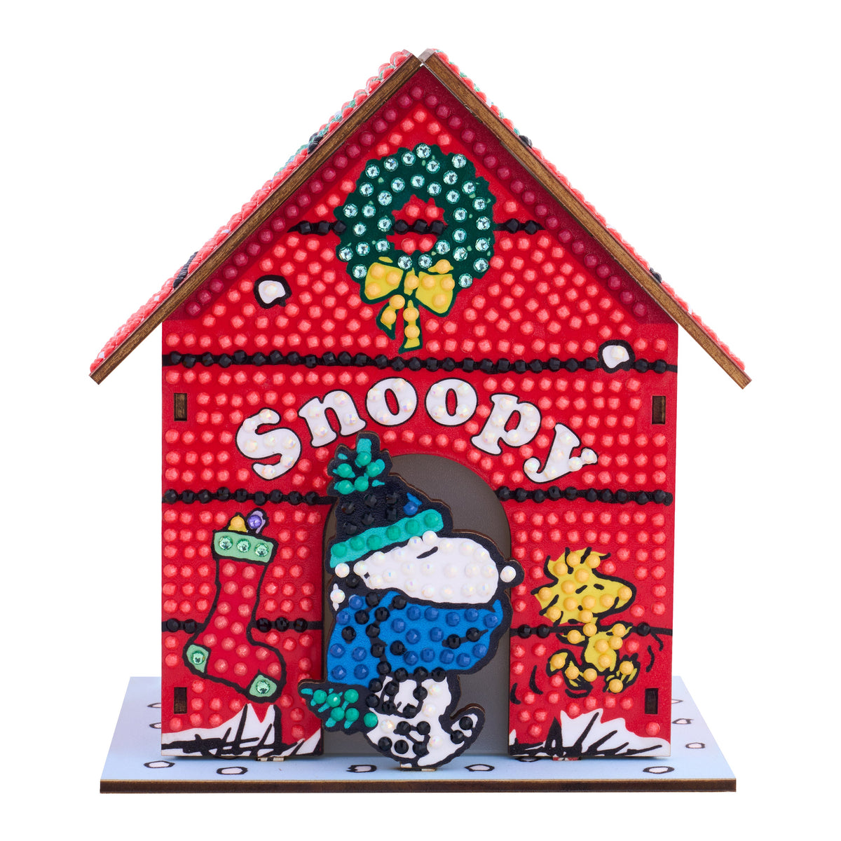 Diamond Painting Gem House - The Peanuts™ Holiday 5.4" x 4.9" x 3" (13.8 x 12.5 x 7.7cm) / Round with 13 colors including 1 AB and 4 Iridescent Diamonds and 4 Fairy Dust Diamonds / 2,965