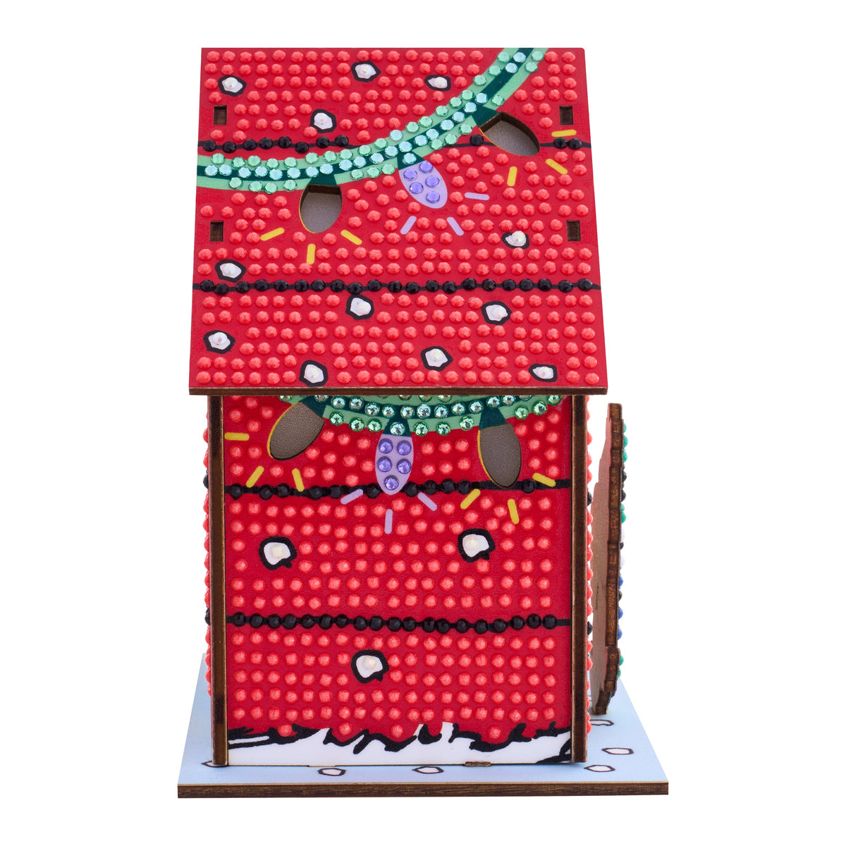 Diamond Painting Gem House - The Peanuts™ Holiday 5.4" x 4.9" x 3" (13.8 x 12.5 x 7.7cm) / Round with 13 colors including 1 AB and 4 Iridescent Diamonds and 4 Fairy Dust Diamonds / 2,965