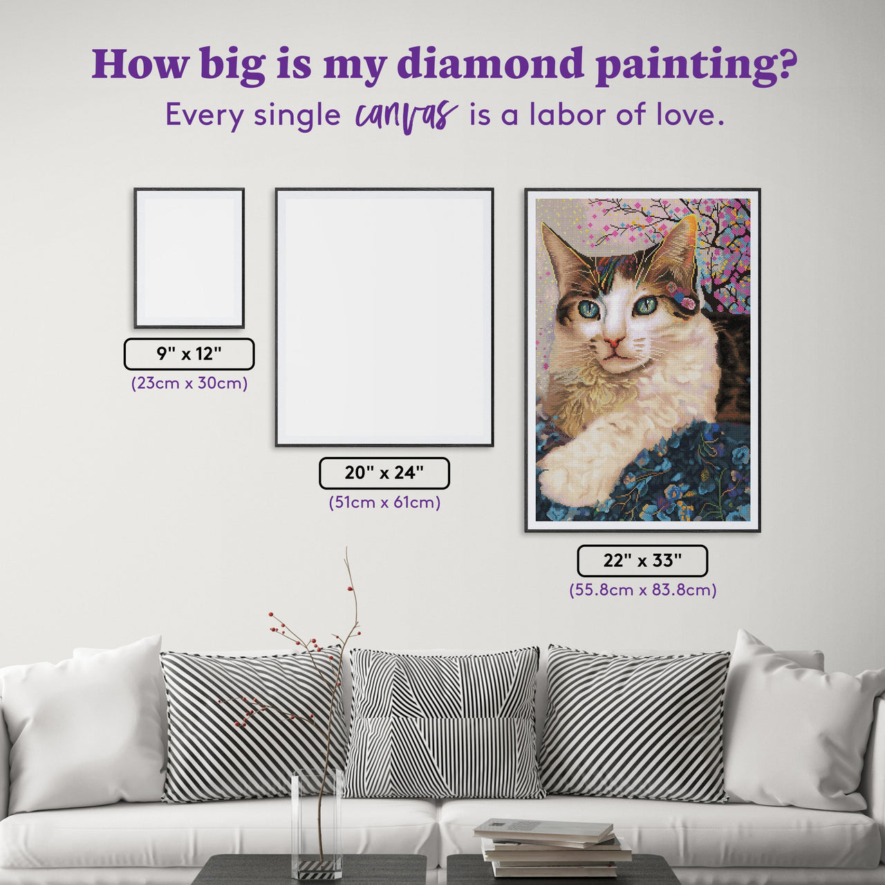 Diamond Painting Gem Under the Sakura 22" x 33" (55.8cm x 83.8cm) / Round with 67 Colors including 3 ABs and 2 Fairy Dust Diamonds / 59,501