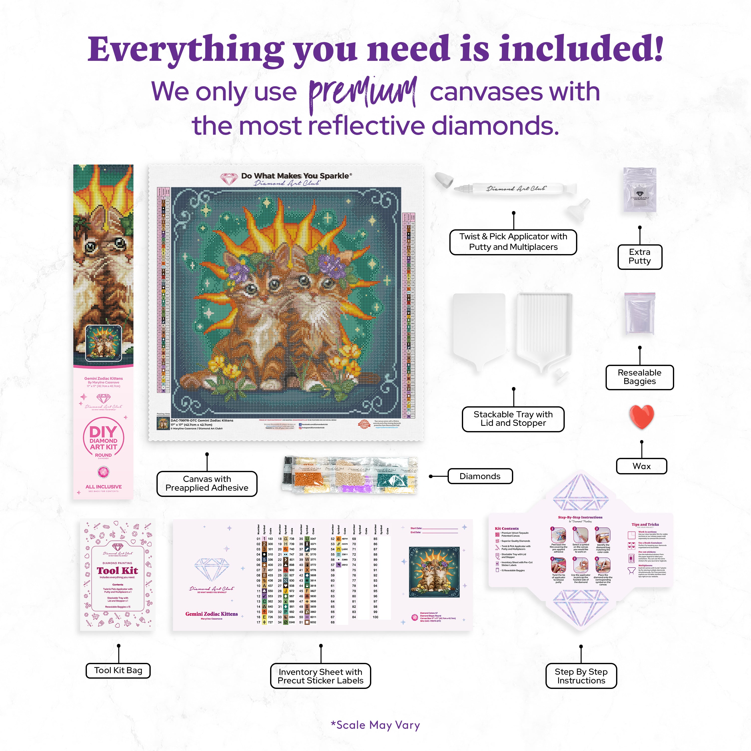 Gemini Zodiac Kittens – Diamond Art Club