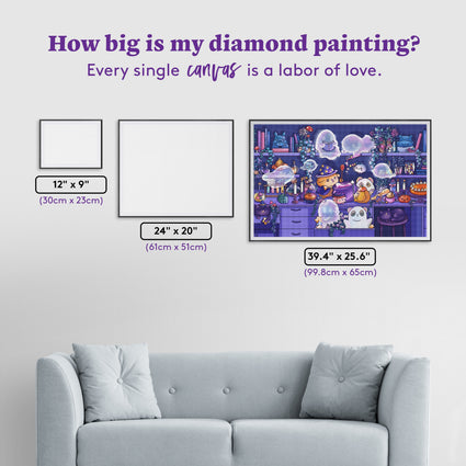 Diamond Painting Ghost Potion Friends 39.4" x 25.6" (99.8cm x 65cm) / Square with 93 Colors including 2 ABs and 7 Fairy Dust Diamonds / 104,661