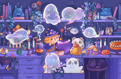 Diamond Painting Ghost Potion Friends 39.4" x 25.6" (99.8cm x 65cm) / Square with 93 Colors including 2 ABs and 7 Fairy Dust Diamonds / 104,661
