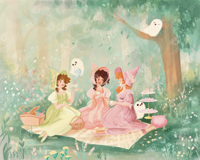 Diamond Painting Ghostly Tea Party 31.9" x 25.6" (80.9cm x 65cm) / Square with 64 Colors including 2 ABs and 3 Fairy Dust Diamonds / 84,825