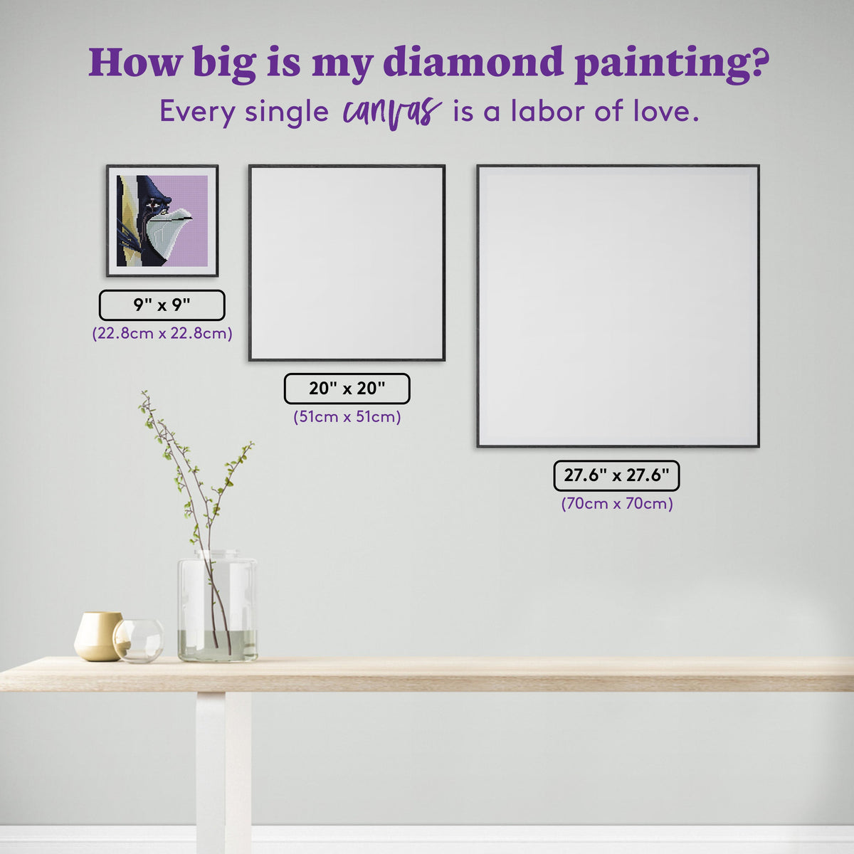 Diamond Painting Gill 9" x 9" (22.8cm x 22.8cm) / Round with 20 Colors including 1 AB and 2 Fairy Dust Diamonds / 6,889