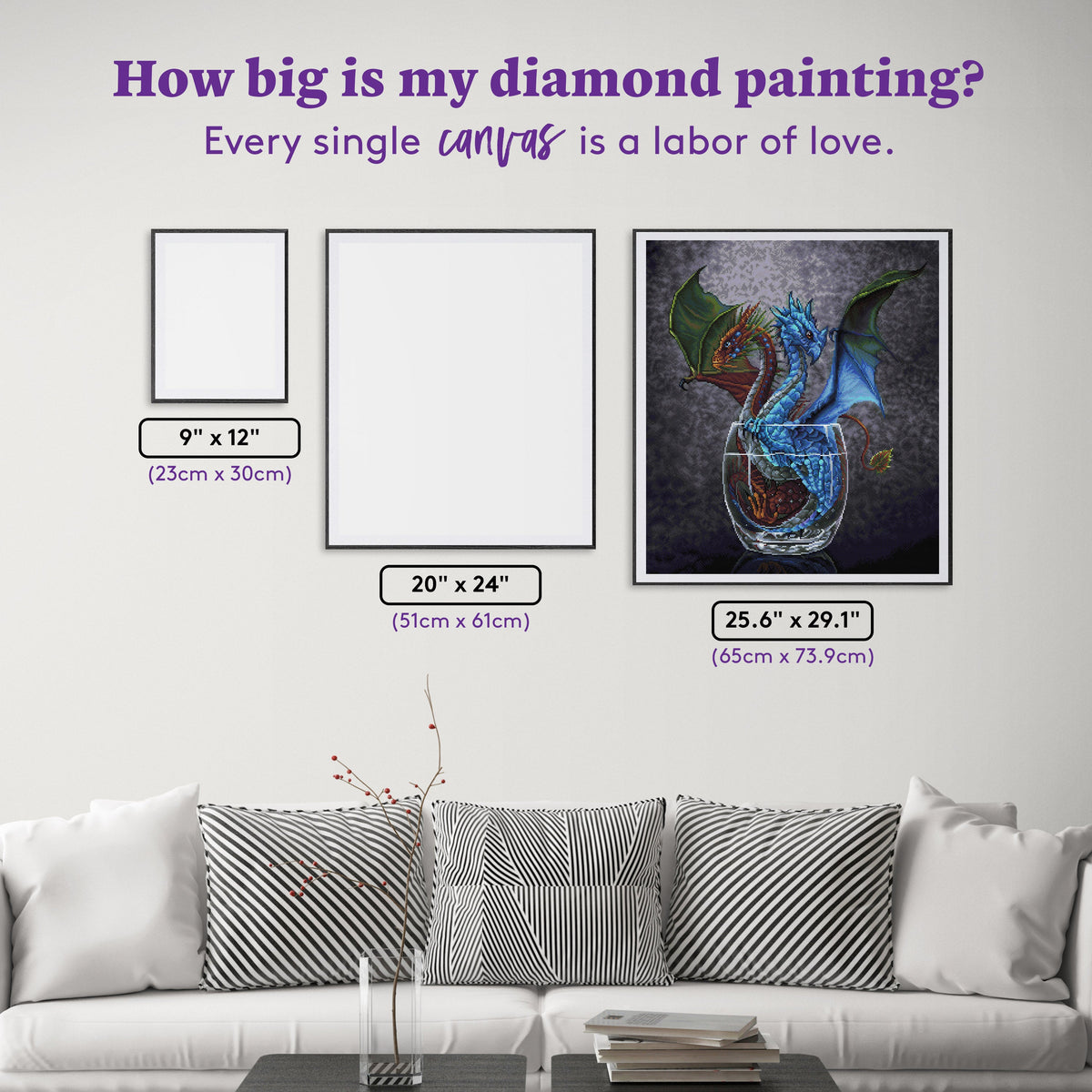 Diamond Painting Gin & Tonic Dragon 25.6" x 29.1" (65cm x 73.9cm) / Square with 48 Colors including 2 ABs and 3 Fairy Dust Diamonds / 77,517