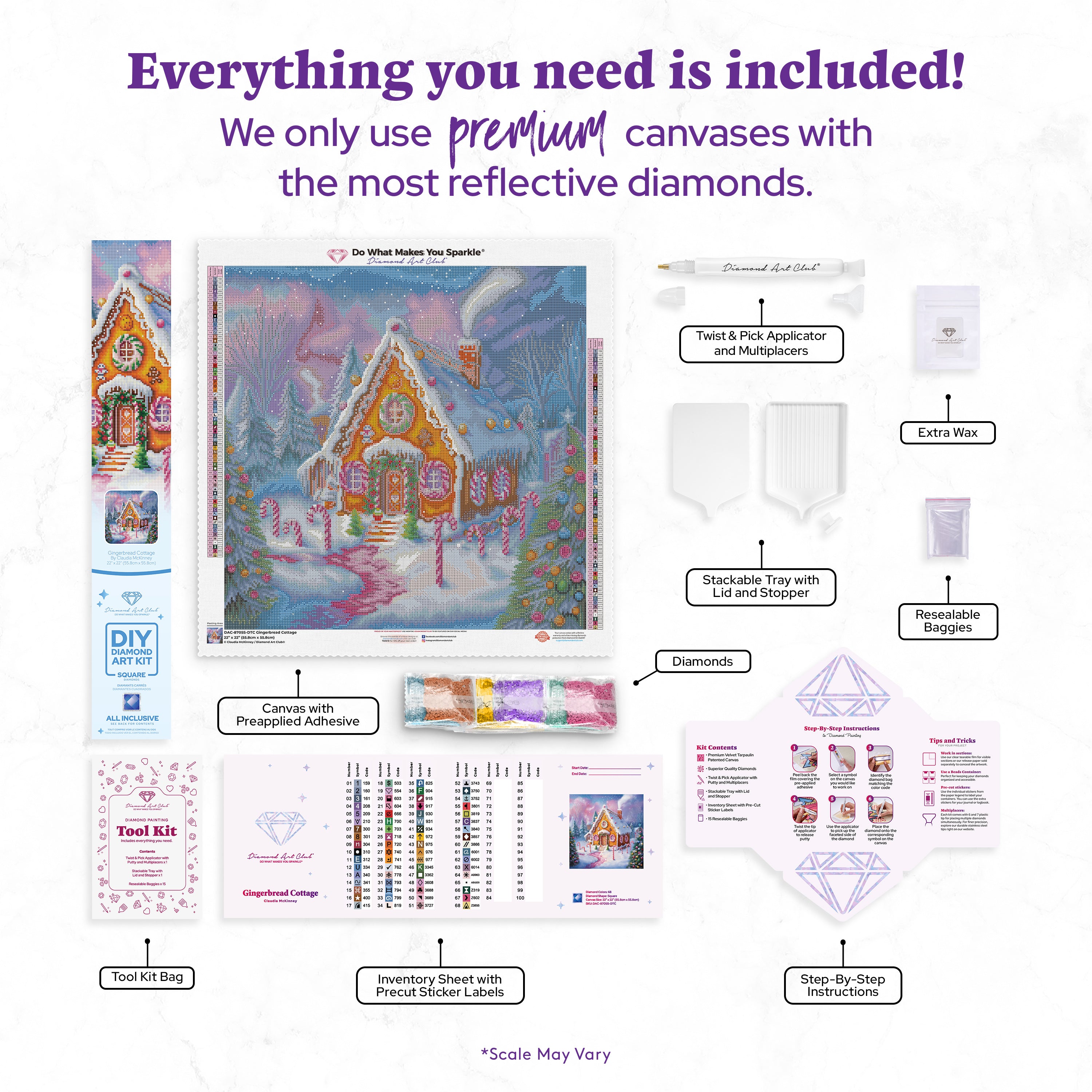 Gingerbread Cottage 钻石画套装– Diamond Art Club
