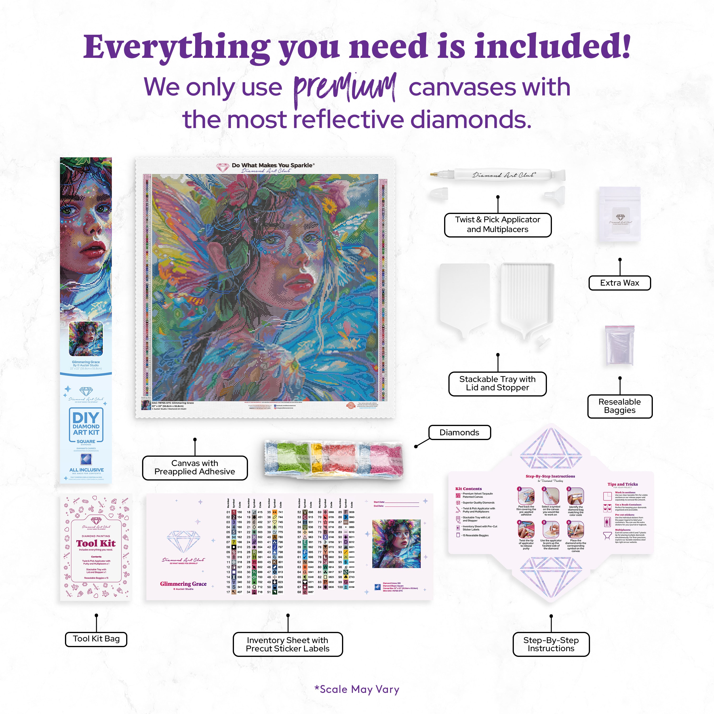 Glimmering Grace Diamond Painting Kit – Diamond Art Club