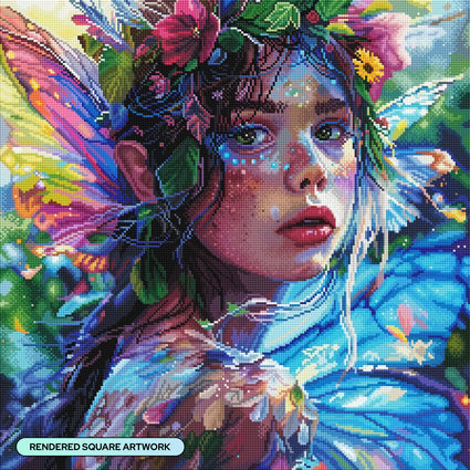 Diamond Painting Glimmering Grace 22" x 22" (55.8cm x 55.8cm) / Square with 100 Colors including 4 ABs and 4 Fairy Dust Diamonds / 50,176