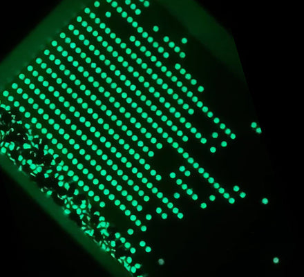 Close-up of Glow-in-the-dark diamonds.