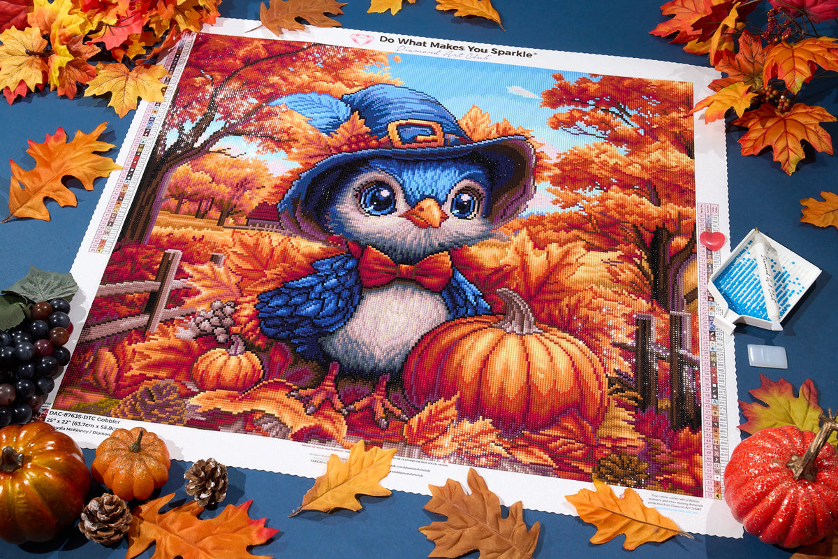 Diamond Painting Gobbler 25" x 22" (63.7cm x 55.8cm) / Square with 55 Colors including 3 ABs and 3 Fairy Dust Diamonds / 57,344