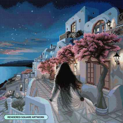 Diamond Painting Goddess of Santorini 22" x 22" (55.8cm x 55.8cm) / Square with 61 Colors including 2 ABs and 3 Fairy Dust Diamonds / 50,176