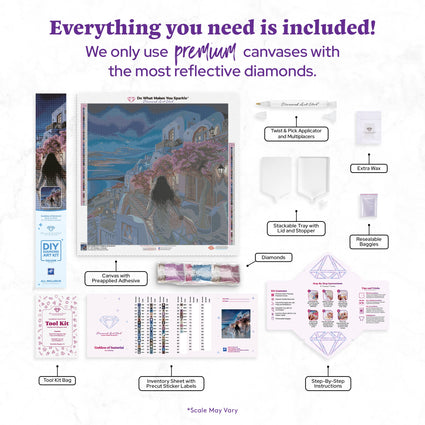 Diamond Painting Goddess of Santorini 22" x 22" (55.8cm x 55.8cm) / Square with 61 Colors including 2 ABs and 3 Fairy Dust Diamonds / 50,176