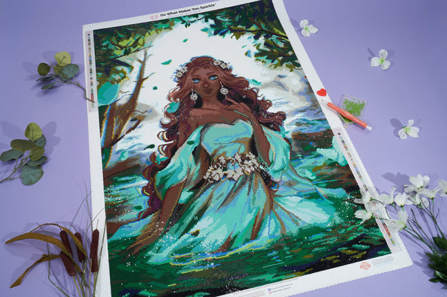 Diamond Painting Goddess of Water 23.6" x 35.4" (60cm x 90cm) / Square with 52 Colors including 5 Fairy Dust Diamonds and 1 Iridescent Diamond / 87,001