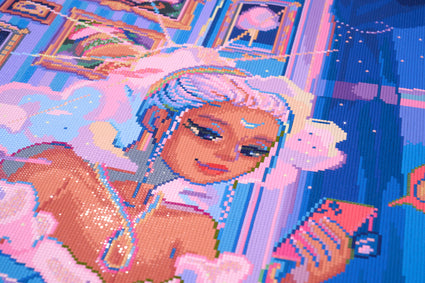 Diamond Painting Goddess Ordering Takeout 25.6" x 33.5" (65cm x 84.9cm) / Square with 57 Colors including 5 ABs and 4 Fairy Dust Diamonds / 89,001