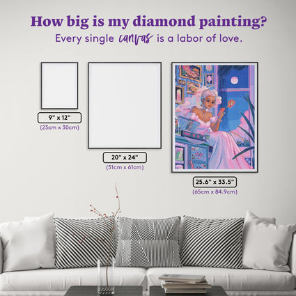 Diamond Painting Goddess Ordering Takeout 25.6" x 33.5" (65cm x 84.9cm) / Square with 57 Colors including 5 ABs and 4 Fairy Dust Diamonds / 89,001