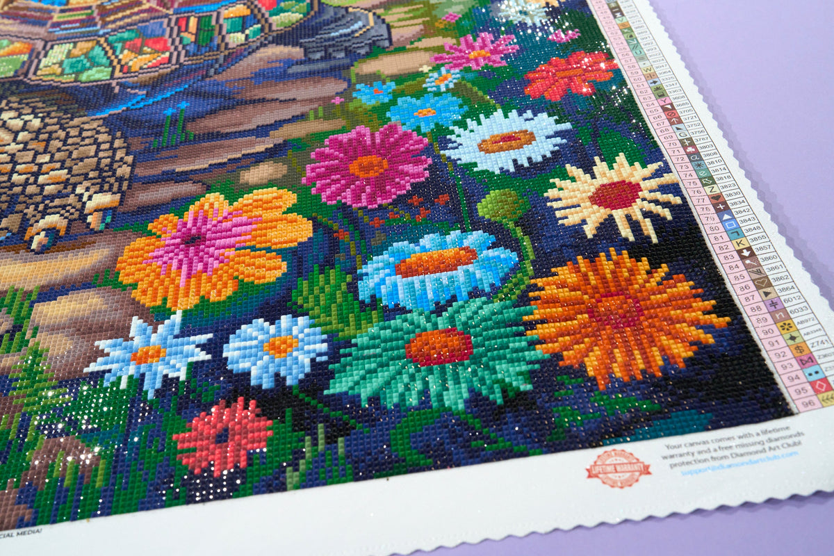 Diamond Painting Going Out for a Walk 27.6" x 27.6" (69.9cm x 69.9cm) / Square with 96 Colors including 2 ABs and 5 Fairy Dust Diamonds / 78,961