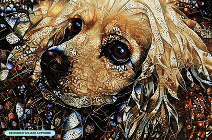 Diamond Painting Golden Cocker Spaniel 38.6" x 25.6" (98cm x 65cm) / Square with 57 Colors including 3 ABs including 1 Fairy Dust Diamonds / 102,573