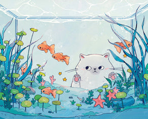 Diamond Painting Gone Fishing 21" x 17" (52.8cm x 42.7cm) / Round With 49 Colors Including 1 AB and 1 Electro Diamond and 3 Fairy Dust Diamonds / 29,760