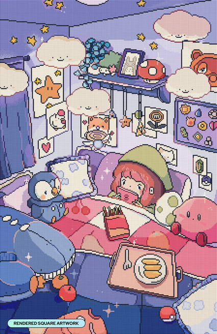 Diamond Painting Good Game 22" x 34" (55.8cm x 85.9cm) / Square With 81 Colors Including 5 Fairy Dust Diamonds / 77,280