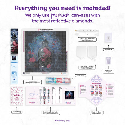 Diamond Painting Goth Amore 25.6" x 25.6" (65cm x 65cm) / Square with 50 Colors including 1 AB and 4 Fairy Dust Diamonds / 68,121