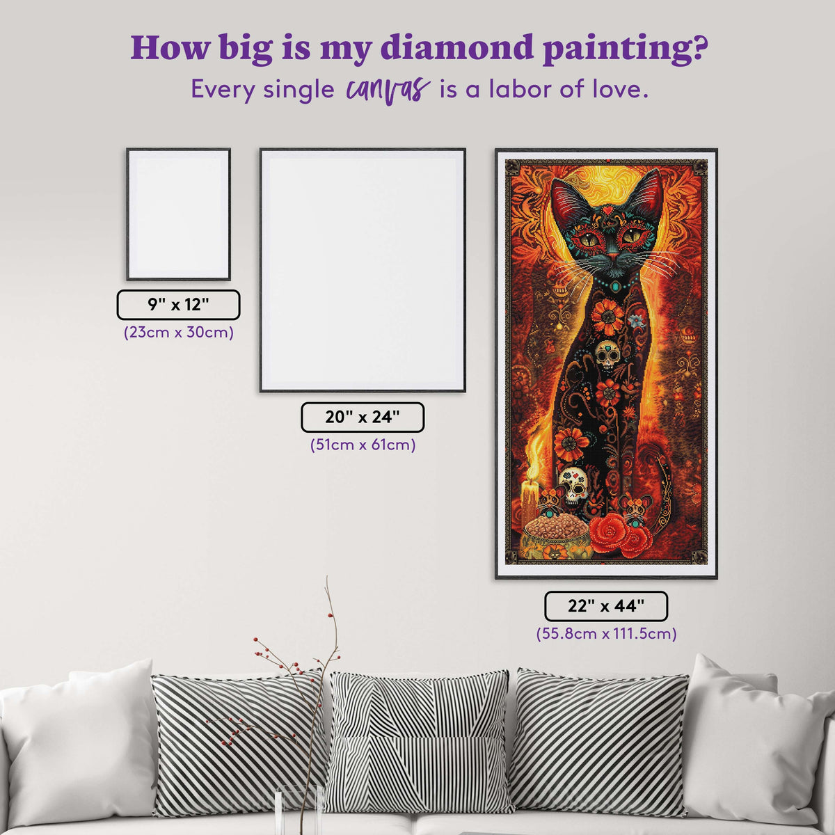 Diamond Painting Gratitude 22" x 44" (55.8cm x 111.5cm) / Square with 46 Colors including 2 ABs and 2 Fairy Dust Diamonds / 100,352