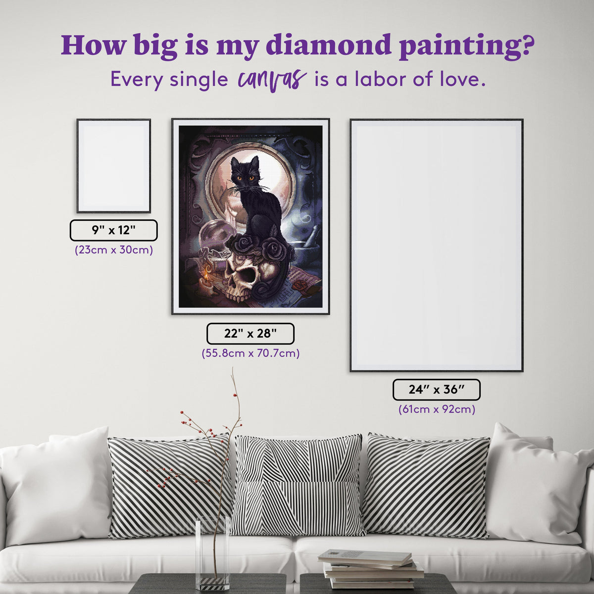 Diamond Painting Grimalkin's Ghost 22" x 28" (55.8cm x 70.7cm) / Square with 42 Colors including 1 AB and 2 Fairy Dust Diamonds / 63,616